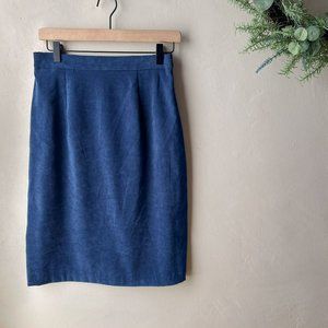 Vintage Blue Faux Suede Skirt